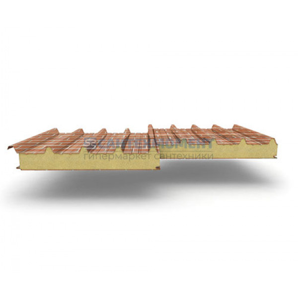 Кровельные сэндвич панели из пенополиуретана, ширина 1200 мм, 0.5/0.5, толщина 60 мм, кирпичная кладка