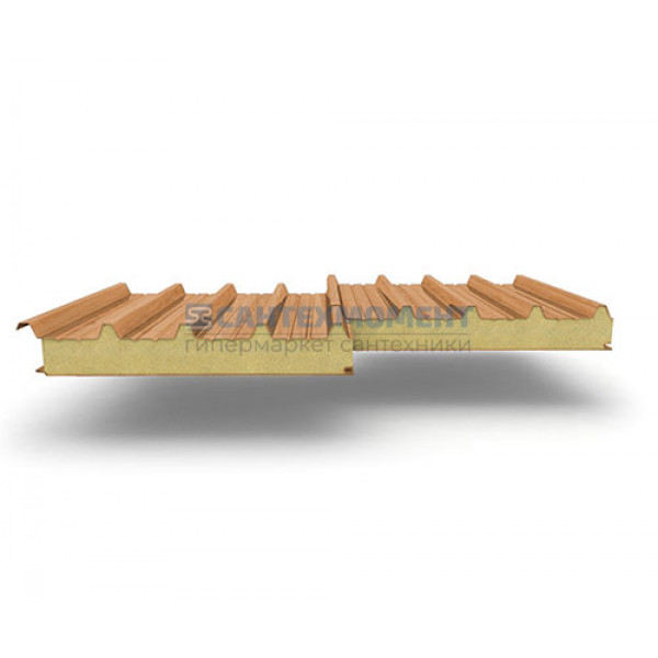 Кровельные сэндвич панели из пенополиуретана, ширина 1000 мм, 0.5/0.5, толщина 40 мм, дуб