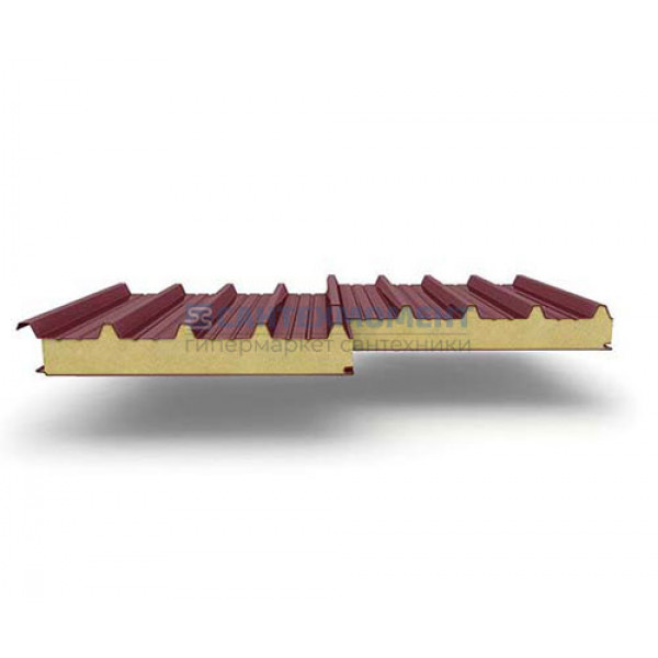 Кровельные сэндвич панели из пенополиуретана, ширина 1000 мм, 0.5/0.5, толщина 120 мм, RAL3005