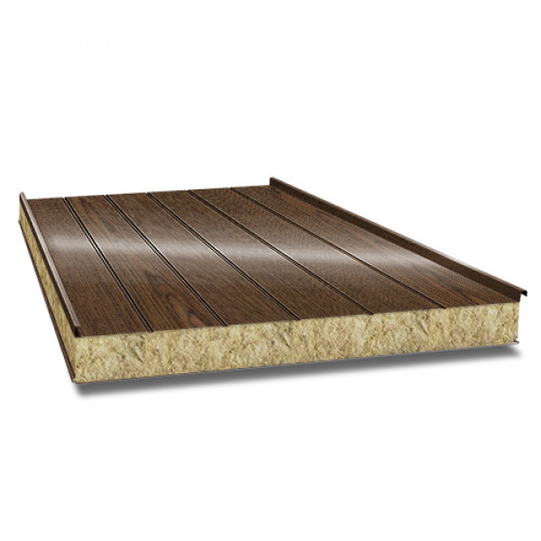 Сэндвич панели с шириной 850мм, ECOSTEEL под дерево