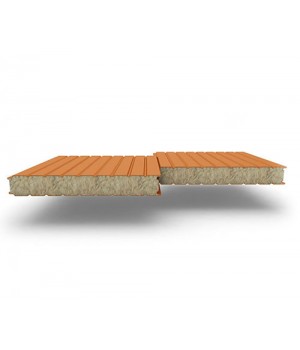 Стеновые сэндвич-панели из минеральной ваты, ширина 1000 мм, 0.5/0.5, толщина 120 мм, RAL2004