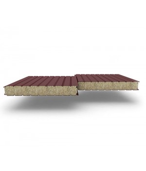 Стеновые сэндвич-панели из минеральной ваты, ширина 1000 мм, 0.5/0.5, толщина 180 мм, RAL3009