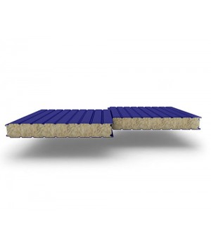Стеновые сэндвич-панели из минеральной ваты, ширина 1200 мм, 0.5/0.5, толщина 100 мм RAL5002
