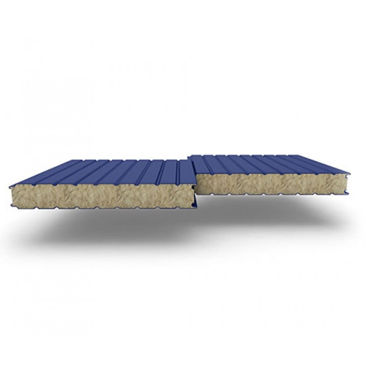 Стеновые сэндвич-панели из минеральной ваты, ширина 1200 мм, 0.5/0.5, толщина 50 мм, RAL5005