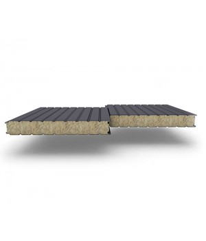 Стеновые сэндвич-панели из минеральной ваты, ширина 1200 мм, 0.5/0.5, толщина 120 мм, RAL7024