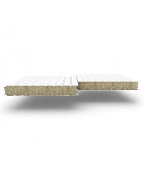 Стеновые сэндвич-панели из минеральной ваты, ширина 1000 мм, 0.5/0.5, толщина 150 мм, RAL9003
