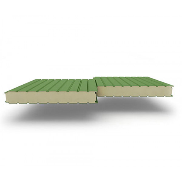 Стеновые сэндвич-панели из пенополиуретана, ширина 1000 мм, 0.5/0.5, толщина 160 мм, RAL6002