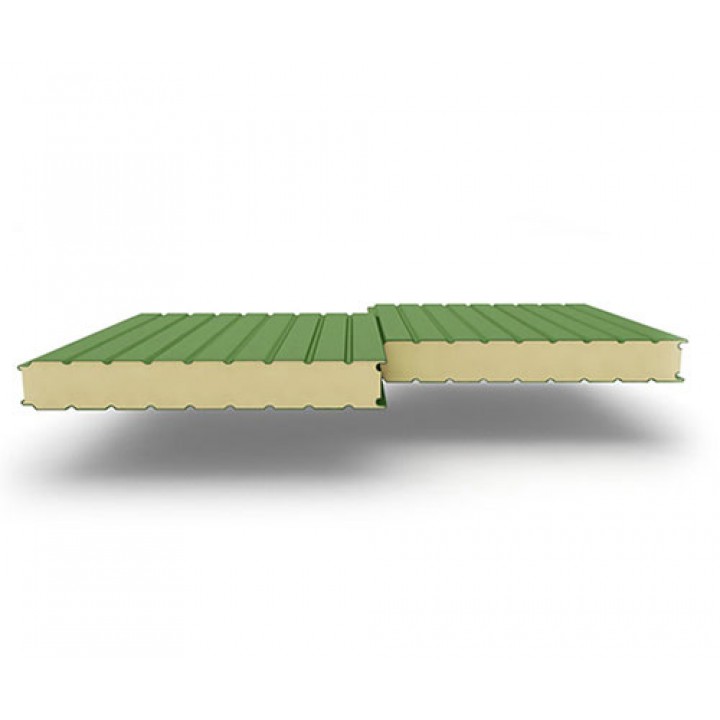 Стеновые сэндвич-панели из пенополиуретана, ширина 1200 мм, 0.5/0.5, толщина 180 мм, RAL6002
