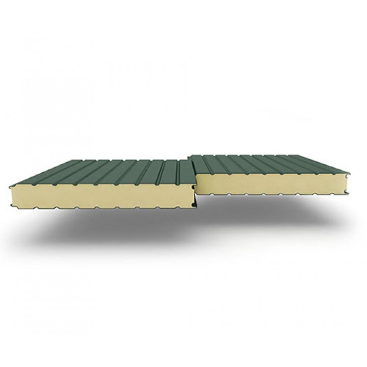 Стеновые сэндвич-панели из пенополиуретана, ширина 1000 мм, 0.5/0.5, толщина 180 мм, RAL6005