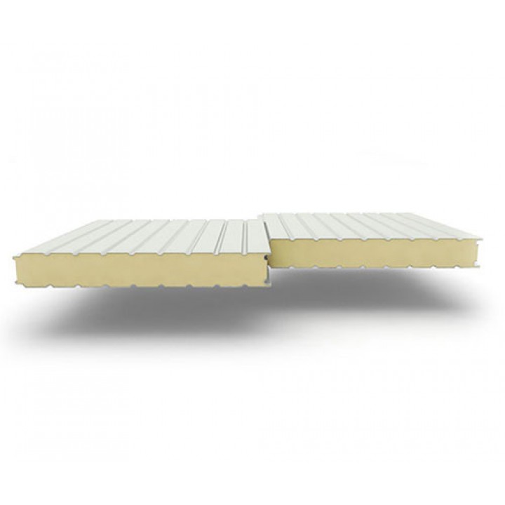 Стеновые сэндвич-панели из пенополиуретана, ширина 1200 мм, 0.5/0.5, толщина 180 мм, RAL9002