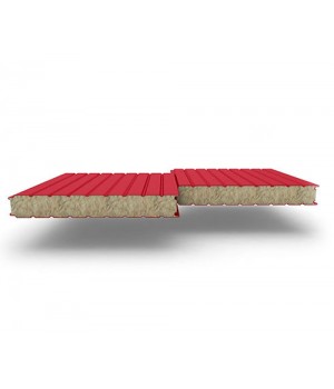 Стеновые сэндвич-панели из минеральной ваты, ширина 1200 мм, 0.5/0.5, толщина 100 мм RAL3020