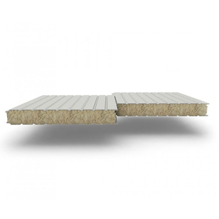 Стеновые сэндвич-панели из минеральной ваты, ширина 1000 мм, 0.5/0.5, толщина 180 мм, RAL7047
