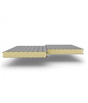 Стеновые сэндвич-панели из пенополиуретана, ширина 1200 мм, 0.5/0.5, толщина 100 мм RAL7004