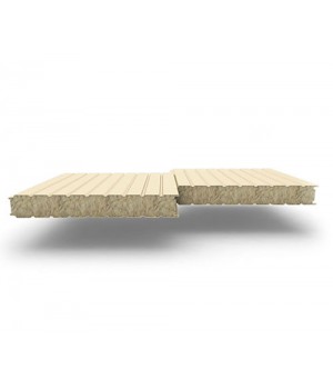 Стеновые сэндвич-панели из минеральной ваты, ширина 1000 мм, 0.5/0.5, толщина 200 мм, RAL1015