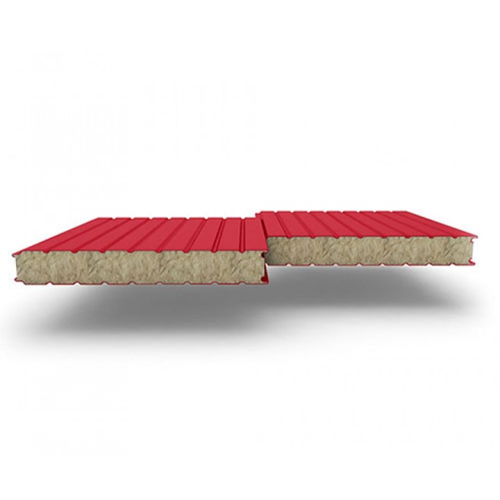 Стеновые сэндвич-панели из минеральной ваты, ширина 1000 мм, 0.5/0.5, толщина 50 мм, RAL3020