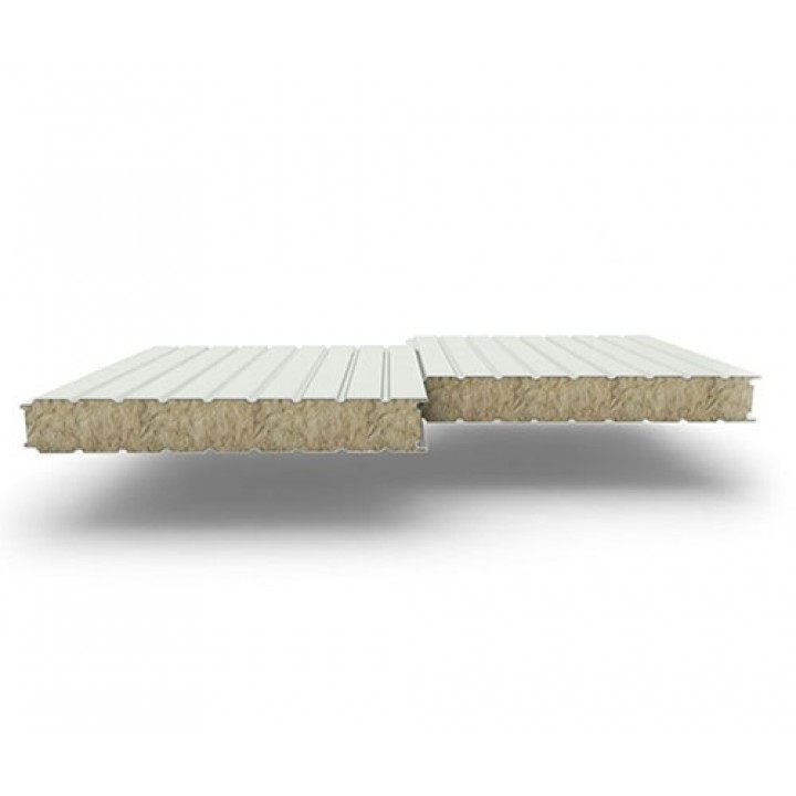 Стеновые сэндвич-панели из минеральной ваты, ширина 1000 мм, 0.5/0.5, толщина 180 мм, RAL9002