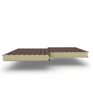Стеновые сэндвич-панели из пенополиуретана, ширина 1200 мм, 0.5/0.5, толщина 160 мм, RAL8017