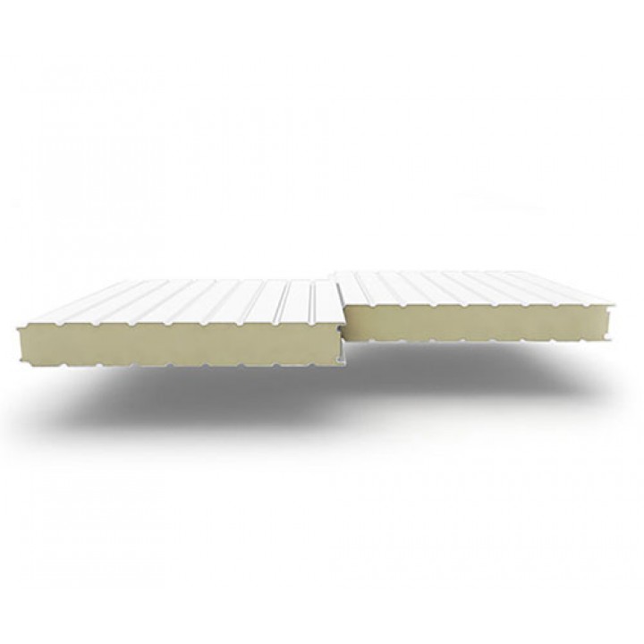 Стеновые сэндвич-панели из пенополиуретана, ширина 1000 мм, 0.5/0.5, толщина 40 мм, RAL9003