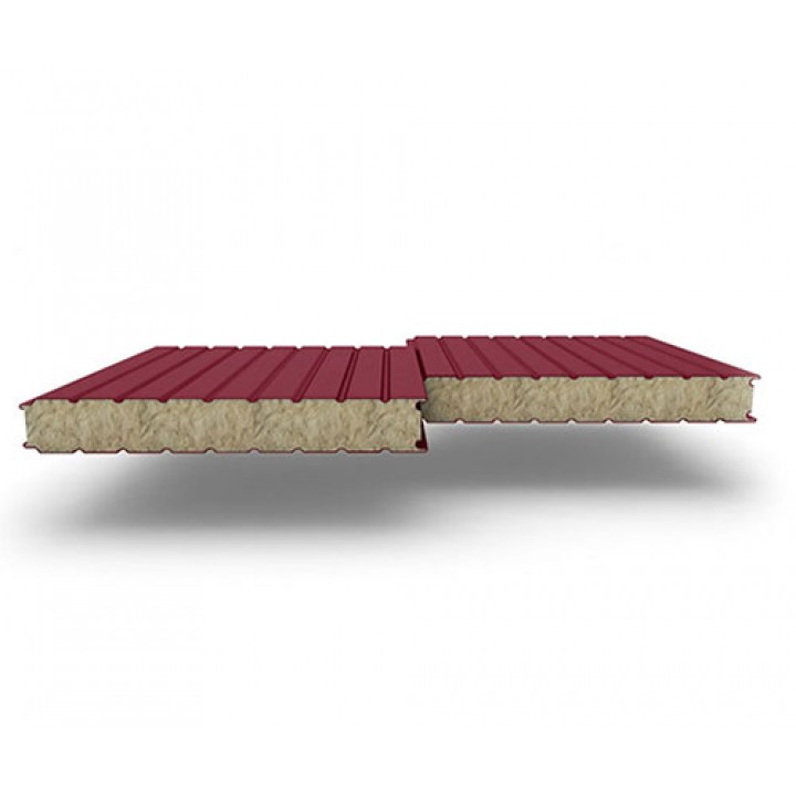 Стеновые сэндвич-панели из минеральной ваты, ширина 1000 мм, 0.5/0.5, толщина 50 мм, RAL3011