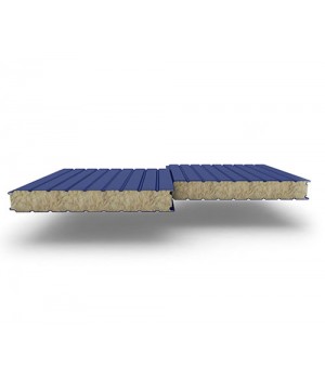 Стеновые сэндвич-панели из минеральной ваты, ширина 1200 мм, 0.5/0.5, толщина 100 мм RAL 5005