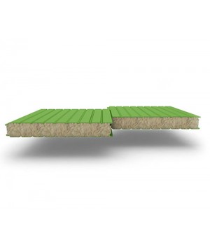 Стеновые сэндвич-панели из минеральной ваты, ширина 1200 мм, 0.5/0.5, толщина 200 мм, RAL6018