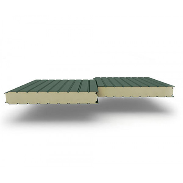 Стеновые сэндвич-панели из пенополиизоцианурата, ширина 1000 мм, 0.5/0.5, толщина 200 мм, RAL6005