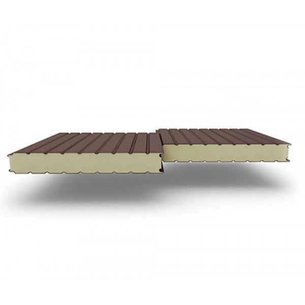 Стеновые сэндвич-панели из пенополиуретана, ширина 1200 мм, 0.5/0.5, толщина 40 мм, RAL8017