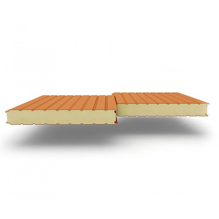 Стеновые сэндвич-панели из пенополиуретана, ширина 1200 мм, 0.5/0.5, толщина 180 мм, RAL2008