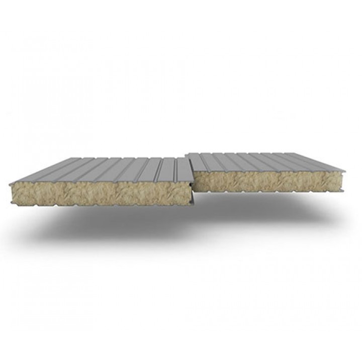 Стеновые сэндвич-панели из минеральной ваты, ширина 1000 мм, 0.5/0.5, толщина 150 мм, RAL7004