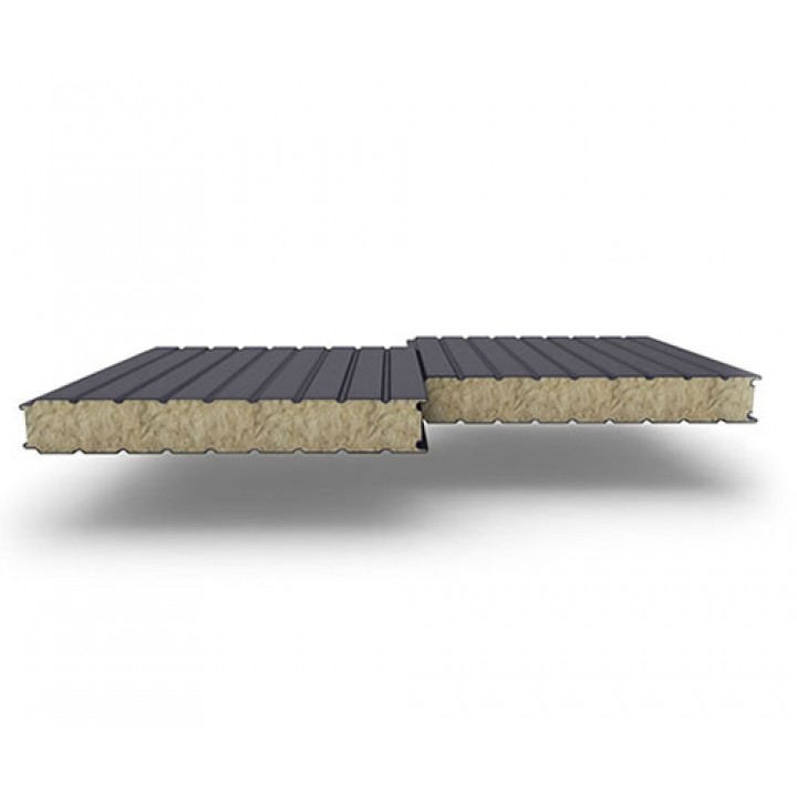 Стеновые сэндвич-панели из минеральной ваты, ширина 1200 мм, 0.5/0.5, толщина 50 мм, RAL7024