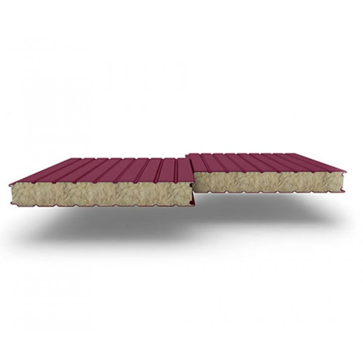 Стеновые сэндвич-панели из минеральной ваты, ширина 1000 мм, 0.5/0.5, толщина 100 мм RAL 3005
