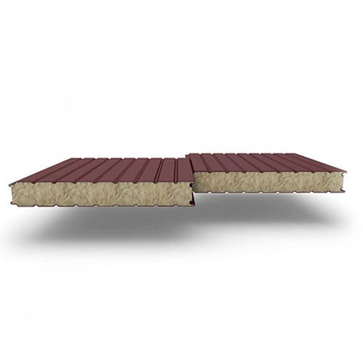 Стеновые сэндвич-панели из минеральной ваты, ширина 1000 мм, 0.5/0.5, толщина 150 мм, RAL3009
