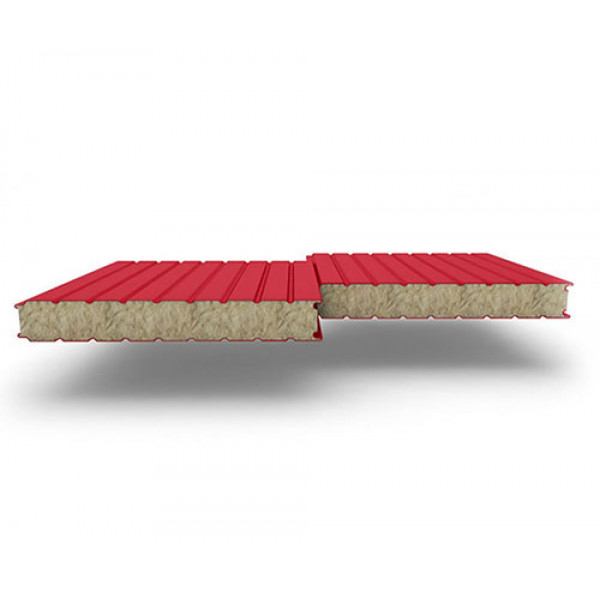 Стеновые сэндвич-панели из минеральной ваты, ширина 1200 мм, 0.5/0.5, толщина 180 мм, RAL3020