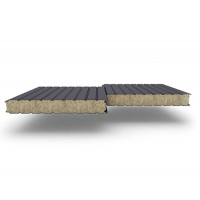 Стеновые сэндвич-панели из минеральной ваты, ширина 1200 мм, 0.5/0.5, толщина 100 мм RAL 7024