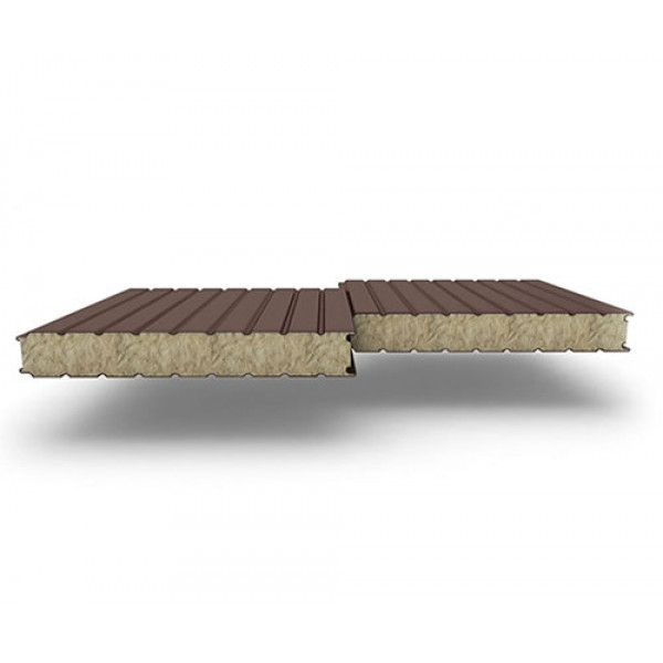 Стеновые сэндвич-панели из минеральной ваты, ширина 1200 мм, 0.5/0.5, толщина 200 мм, RAL8017