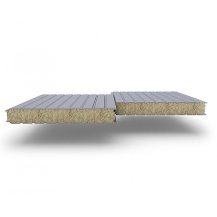Стеновые сэндвич-панели из минеральной ваты, ширина 1000 мм, 0.5/0.5, толщина 150 мм, RAL9006