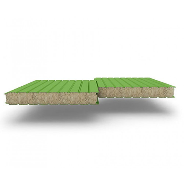 Стеновые сэндвич-панели из минеральной ваты, ширина 1000 мм, 0.5/0.5, толщина 50 мм, RAL6018
