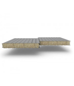 Стеновые сэндвич-панели из минеральной ваты, ширина 1200 мм, 0.5/0.5, толщина 150 мм, RAL7004