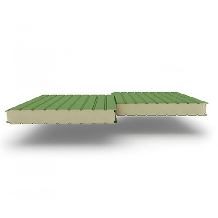 Стеновые сэндвич-панели из пенополиуретана, ширина 1200 мм, 0.5/0.5, толщина 40 мм, RAL6002