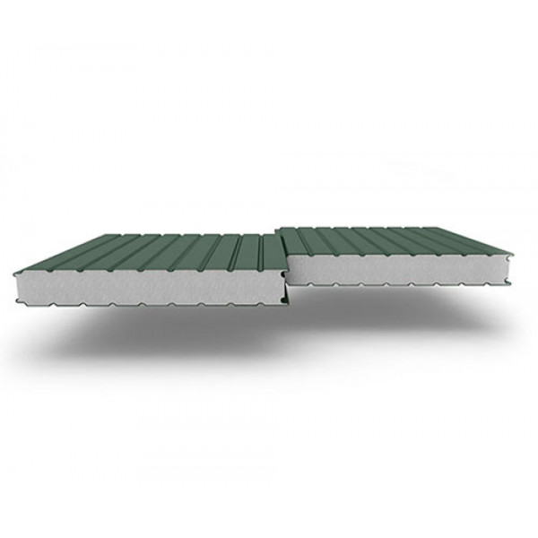 Стеновые сэндвич-панели из пенополистирола, ширина 1000 мм, 0.5/0.5, толщина 80 мм, RAL6005