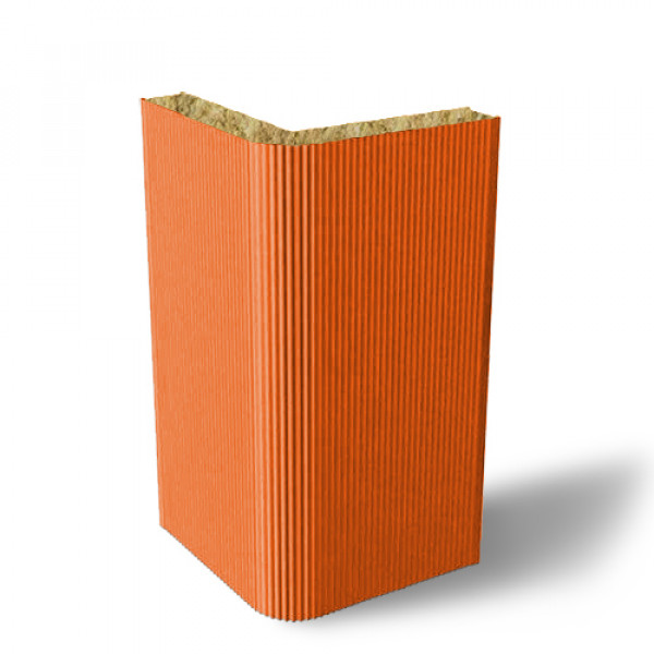 Угловая сэндвич-панель вертикальная из минеральной ваты, ширина 1200 мм, 0.5/0.5, толщина 150 мм, RAL2004