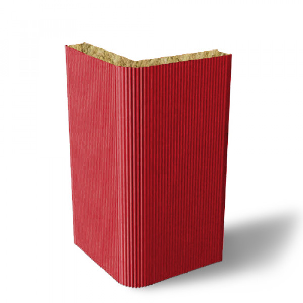 Угловая сэндвич-панель вертикальная из минеральной ваты, ширина 1200 мм, 0.5/0.5, толщина 150 мм, RAL3020