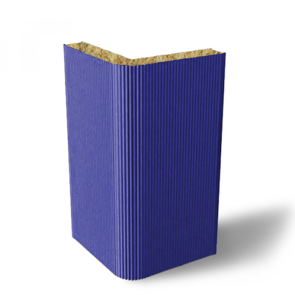 Угловая сэндвич-панель вертикальная из минеральной ваты, ширина 1200 мм, 0.5/0.5, толщина 150 мм, RAL5002