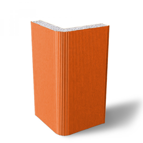 Угловая сэндвич-панель вертикальная из пенополистирола, ширина 1000 мм, 0.5/0.5, толщина 150 мм, RAL2004