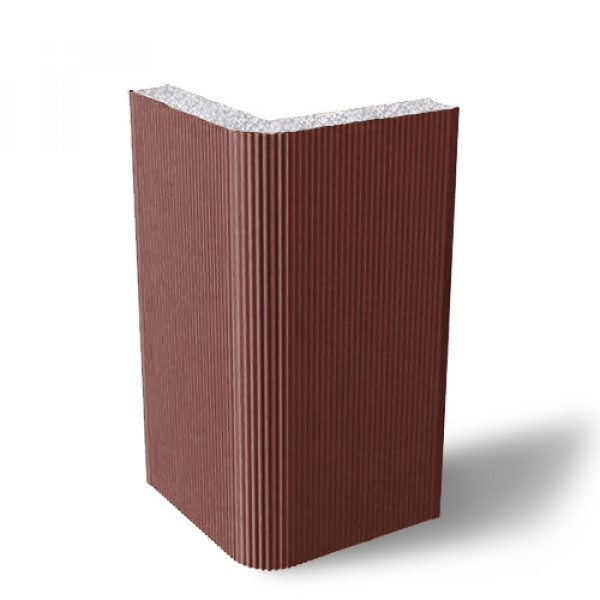 Угловая сэндвич-панель вертикальная из пенополистирола, ширина 1000 мм, 0.5/0.5, толщина 150 мм, RAL3009