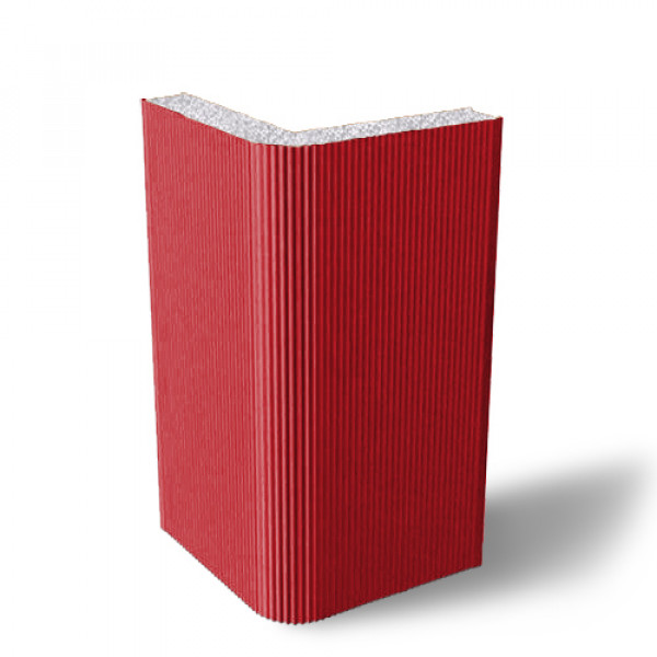 Угловая сэндвич-панель вертикальная из пенополистирола, ширина 1200 мм, 0.5/0.5, толщина 60 мм, RAL3020