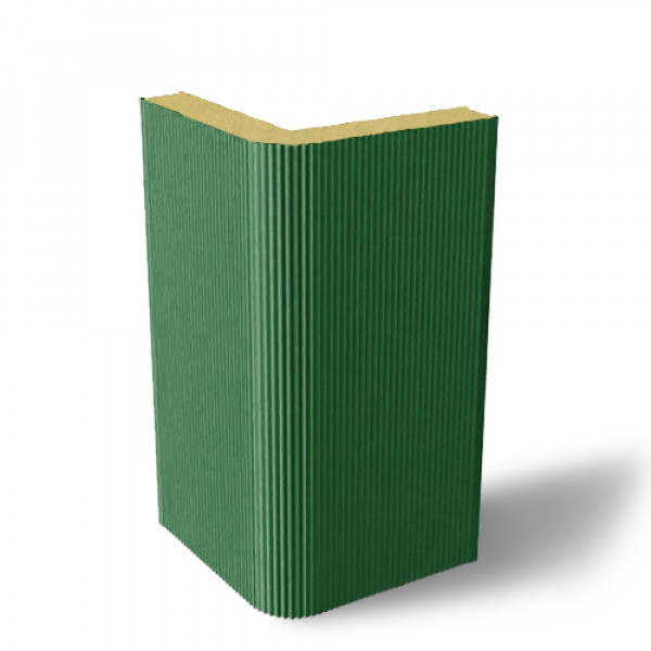 Угловая сэндвич-панель вертикальная из пенополиизоцианурата, ширина 1200 мм, 0.5/0.5, толщина 150 мм, RAL6002