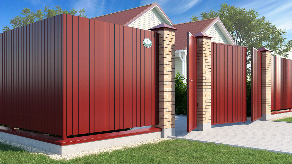 Ограждение склада профлистом